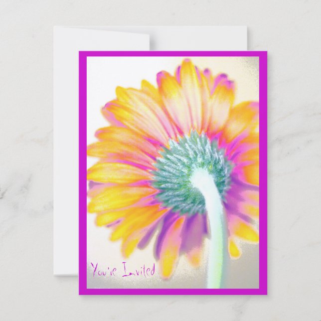 Funky Gerbera Invitation (Front)