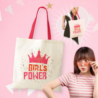 Funky Girls Power Crown Gold Stars Pink Red