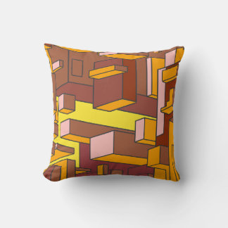 Funky Gold Tobacco Throw Pillow