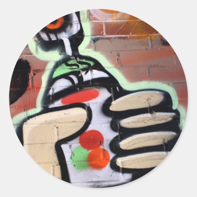 funky graffiti designs classic round sticker (Front)