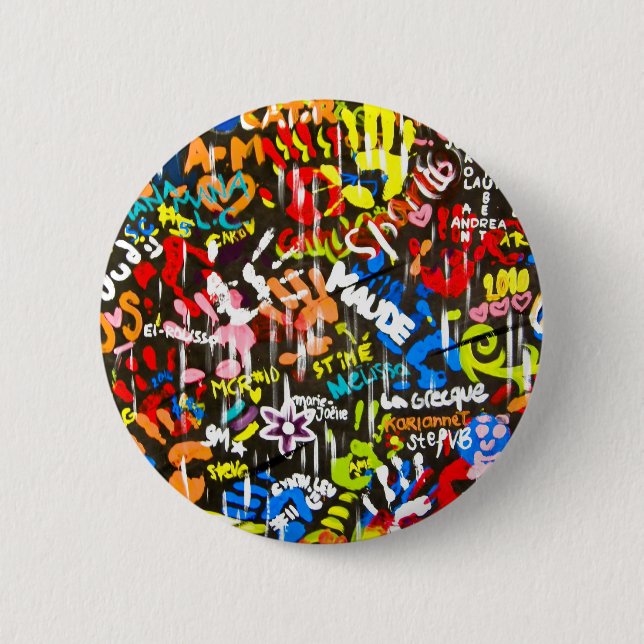 funky graffitis 6 cm round badge (Front)