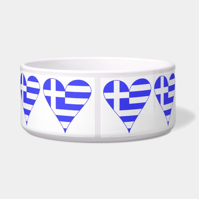 Funky Greek Flag Heart Tiled (Back)