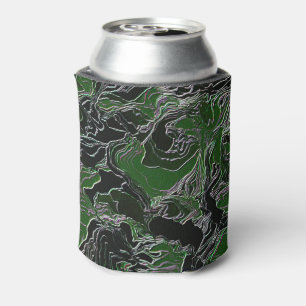 Funky Green Army Camo Can Cooler