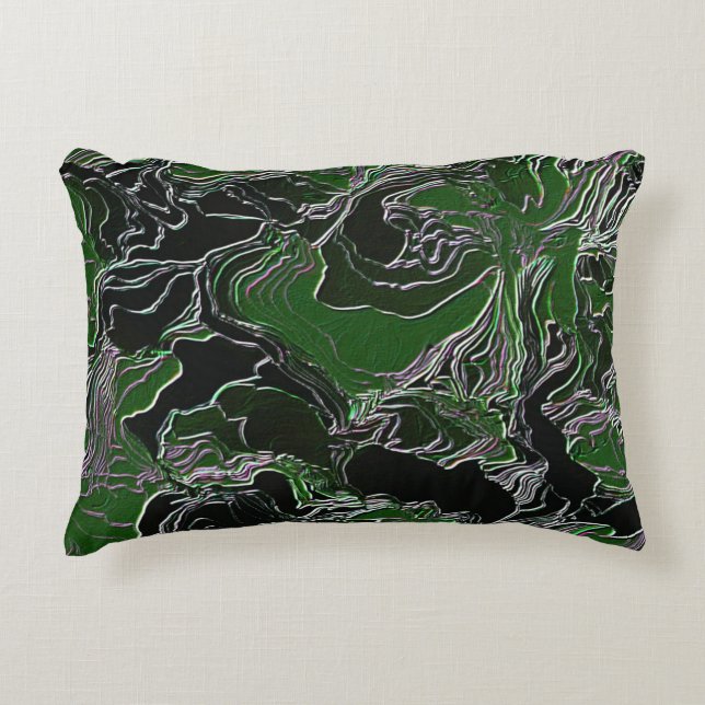 Funky Green Army Camo Decorative Cushion (Front)