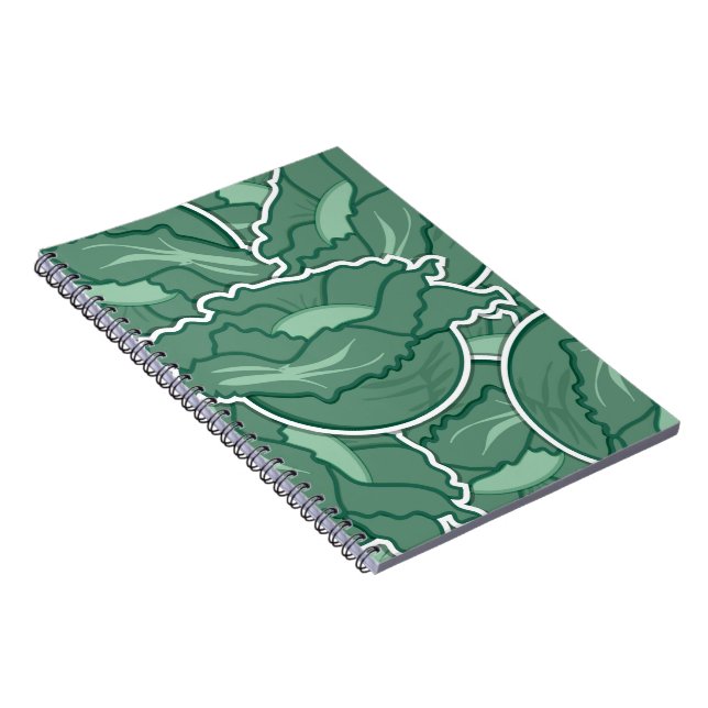 Funky green cabbage spiral notebook (Right Side)