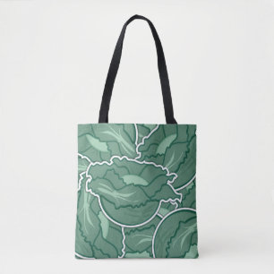 Funky green cabbage tote bag
