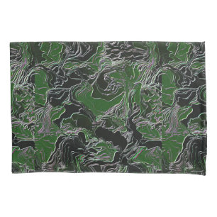Funky Green Camo  Pillowcase
