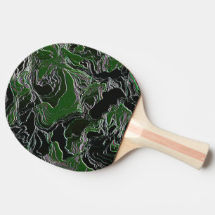 Funky Green Camo Ping Pong Paddle