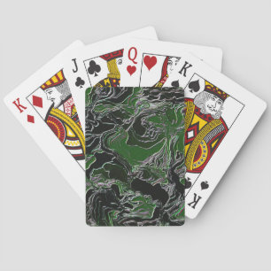 Funky Green Camo Playing Cards