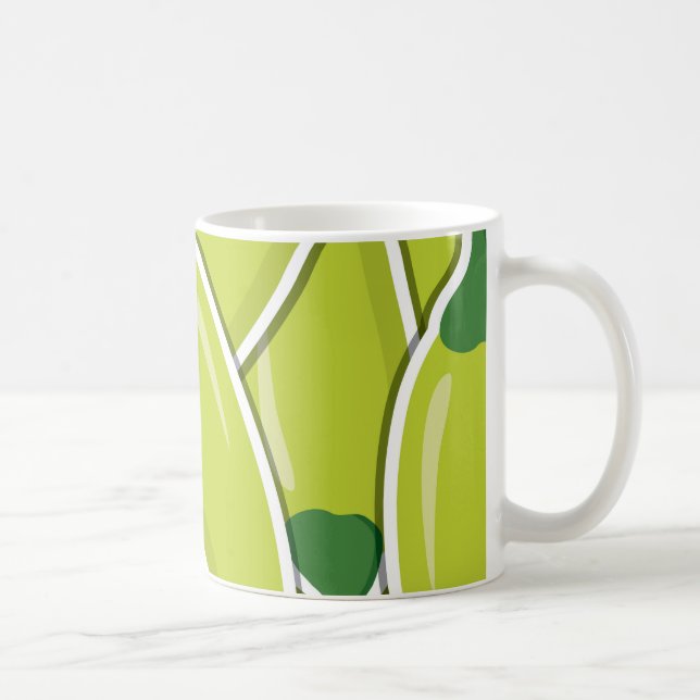 Funky green chilli peppers coffee mug (Right)