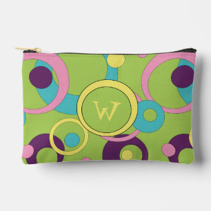 Funky Green Circles Accessory Pouch
