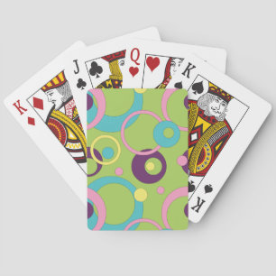 Funky Green Circles Classic Playing Cards