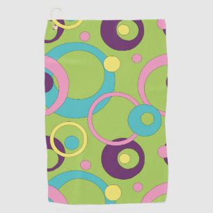 Funky Green Circles Golf Towel