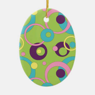 Funky Green Circles Ornament