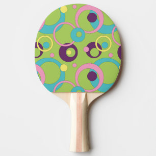 Funky Green Circles Ping Pong Paddle