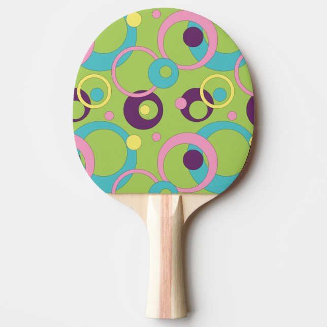 Funky Green Circles Ping Pong Paddle (Front)