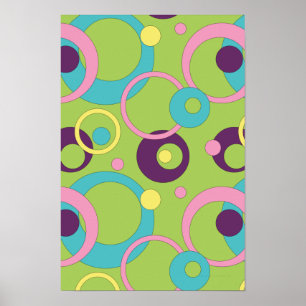 Funky Green Circles Poster