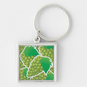 Funky green grapes key ring