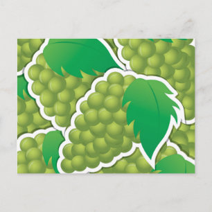 Funky green grapes postcard