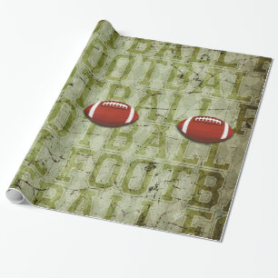 Funky Green Grunge Football Wrapping Paper