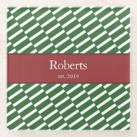 Funky Green Pattern Family Name and Year Modern