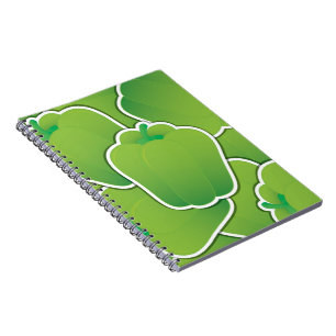 Funky green pepper notebook