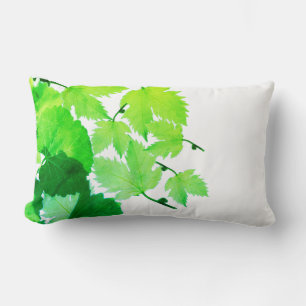 Funky Green Vine Leaves Pattern Pillow Cushion