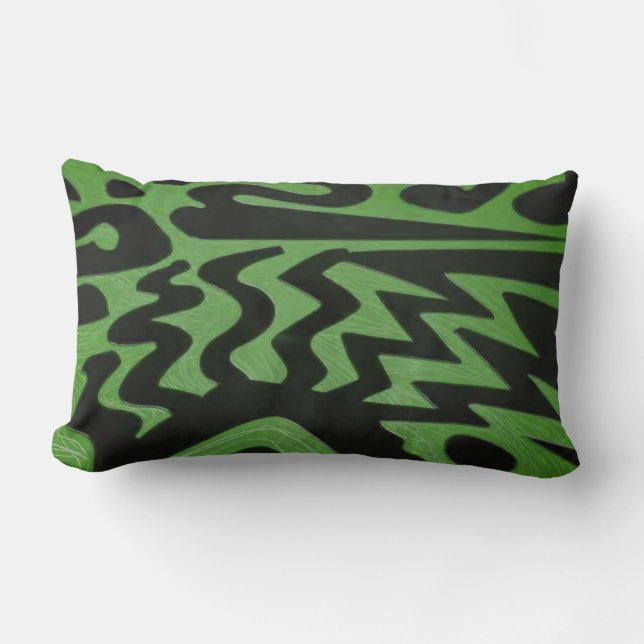 Funky Green Zigzag Pillow (Front)