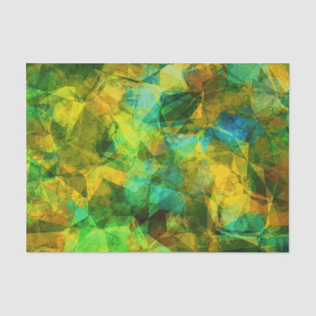 Funky Greens Modern Abstract Design Tissue Paper (Front)