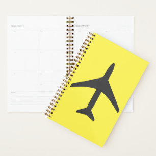 Funky Grey Plane Aeroplane Pilot Aviation Planner