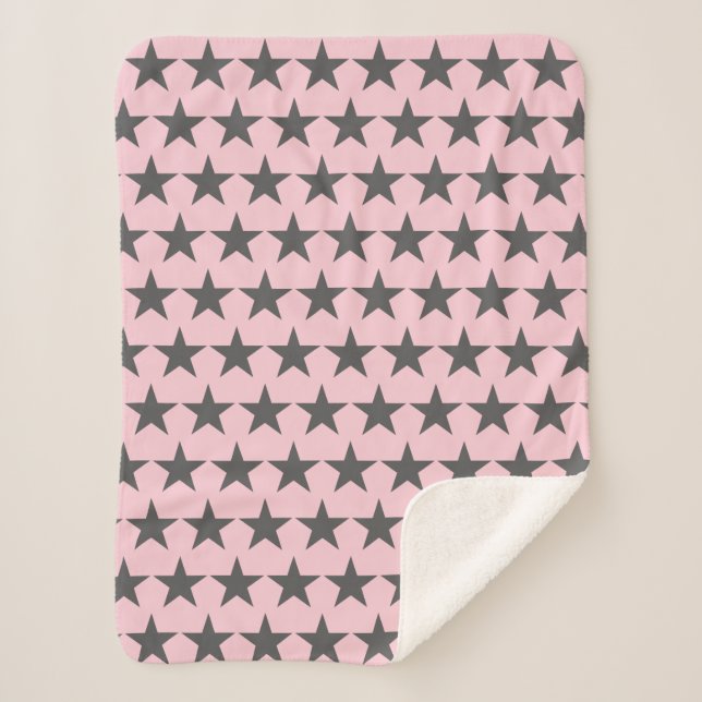 Funky Grey Star Stars Pattern Power Blanket (Front)