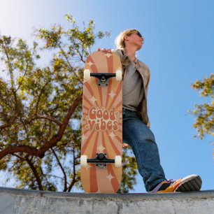 Funky Groovy Colourful Good Vibes Skateboard