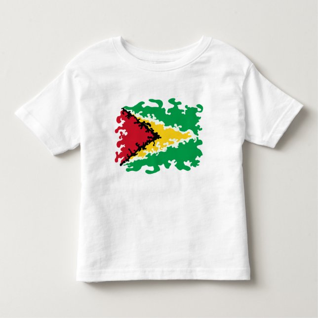 Funky Guyana Flag Custom Toddler T-Shirt (Front)