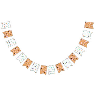 Funky Halloween patterns polka dot ghosts Bunting