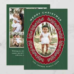 Funky Hand Drawn Christmas 5 Photo Holiday Card