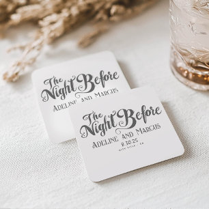 Funky Hand Drawn Rehearsal Dinner The Night Before Square Paper Coaster