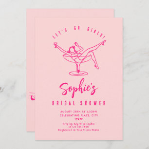 Funky Hand Drawn Scribble Retro Bridal Shower Invitation