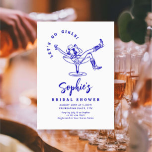 Funky Hand Drawn Scribble Retro Bridal Shower Invitation