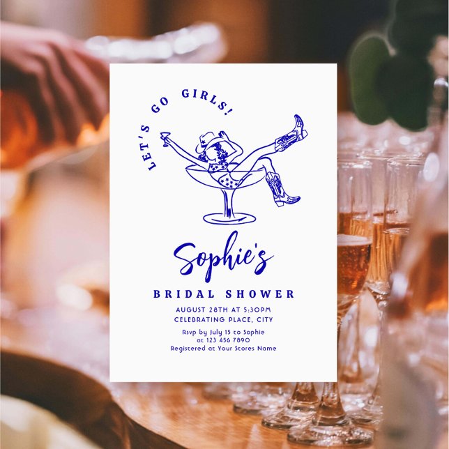 Funky Hand Drawn Scribble Retro Bridal Shower Invitation (Creator Uploaded)