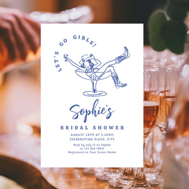Funky Hand Drawn Scribble Retro Bridal Shower Invitation (Creator Uploaded)