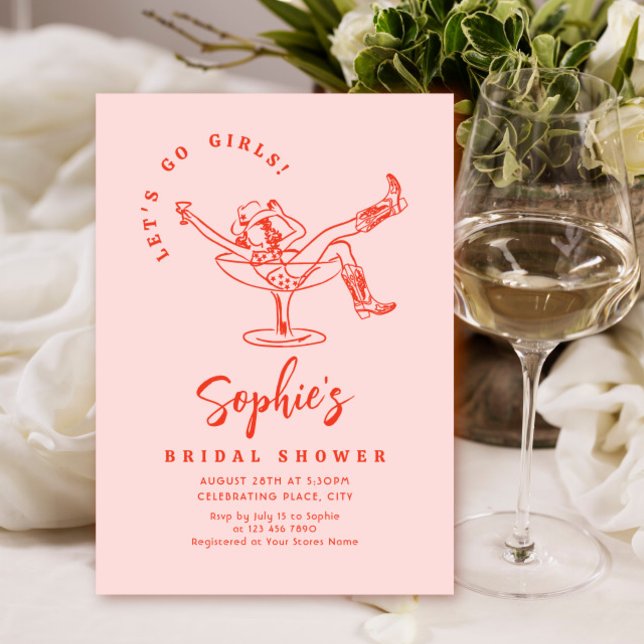 Funky Hand Drawn Scribble Retro Bridal Shower Invitation (Creator Uploaded)
