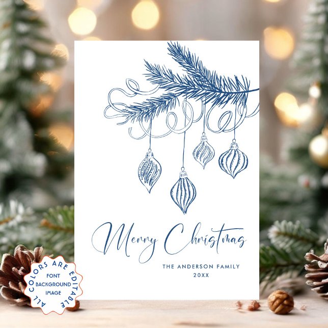 Funky Hand Drawn Scribble Retro Christmas Holiday Card (Creator Uploaded)