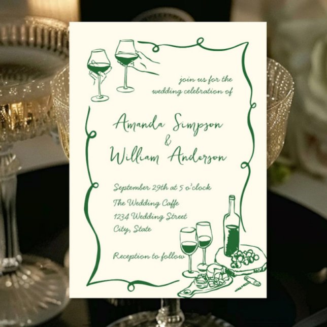 Funky Hand Drawn Scribble Retro Wedding Invitation (Creator Uploaded)