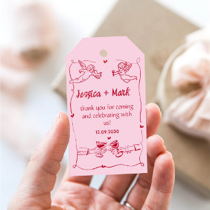 Funky Hand Drawn Wedding Thank You Gift Tags