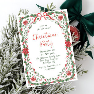 Funky Hand Drawn Whimsical Christmas Holiday Party Invitation