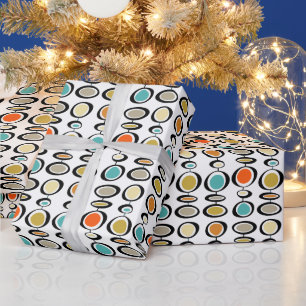 Funky Hanging Circles Retro Mid Century Wrapping Paper
