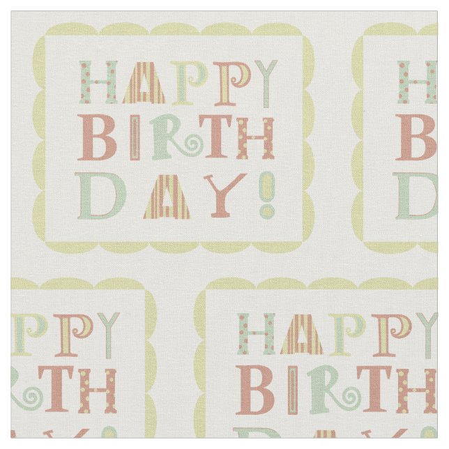 Funky happy birthday fabric (Close Up)