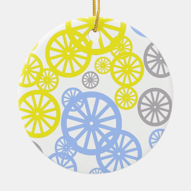 Funky Happy Wheel Circle Pattern Product Ceramic Tree Decoration (Front)