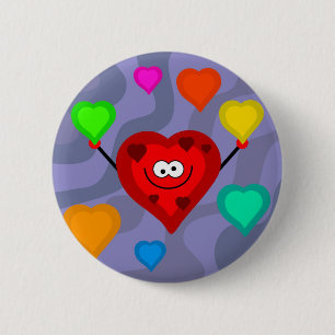 Funky Hearts 6 Cm Round Badge