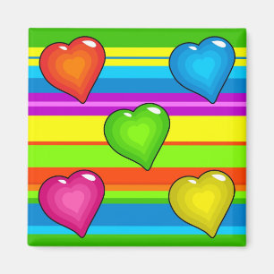 Funky Hearts Magnet